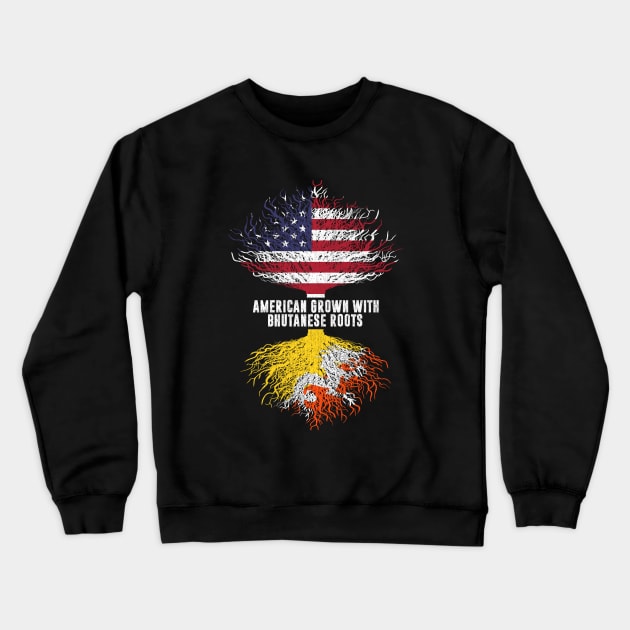 American Grown with Bhutanese Roots USA Flag Crewneck Sweatshirt by silvercoin